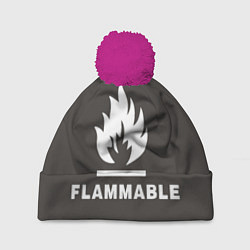 Шапка с помпоном Flammable, цвет: 3D-малиновый
