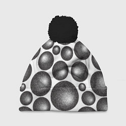Шапка с помпоном Объёмные шары - текстура, цвет: 3D-черный