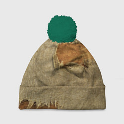 Шапка с помпоном Старая рваная мешковина - авангард, цвет: 3D-зеленый