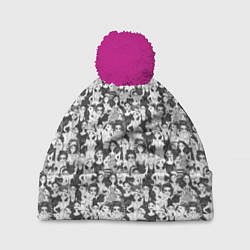 Шапка c помпоном Весёлая девушка