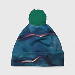 Шапка с помпоном Броня из магического синего камня, цвет: 3D-зеленый