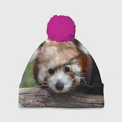 Шапка с помпоном Красная панда, цвет: 3D-малиновый