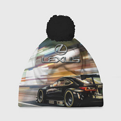 Шапка с помпоном Lexus - скорость режим, цвет: 3D-черный