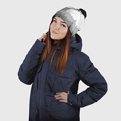 Шапка с помпоном Птицы над лесом, цвет: 3D-черный — фото 2