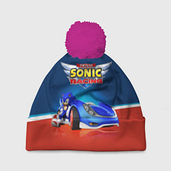 Шапка с помпоном Team Sonic Racing - Ёжик и его точило, цвет: 3D-малиновый