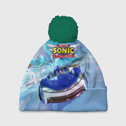 Шапка с помпоном Team Sonic racing - hedgehog - speed, цвет: 3D-зеленый
