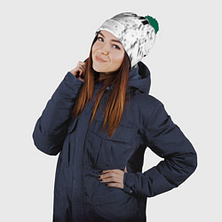 Шапка с помпоном Безразличие, цвет: 3D-зеленый — фото 2