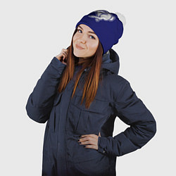 Шапка с помпоном Бегущий кролик, цвет: 3D-белый — фото 2