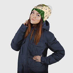 Шапка с помпоном Кактус и кактусы, цвет: 3D-белый — фото 2