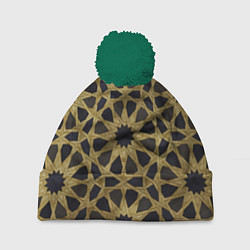 Шапка с помпоном Арабские узоры, Arabian Pattern, цвет: 3D-зеленый