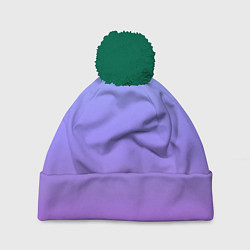 Шапка с помпоном Фиолетовый градиент, цвет: 3D-зеленый
