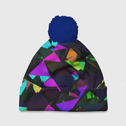 Шапка с помпоном Shapes triangle geometry, цвет: 3D-тёмно-синий