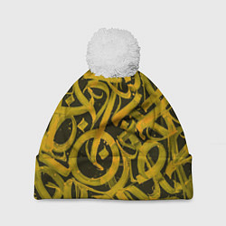 Шапка с помпоном Gold Calligraphic, цвет: 3D-белый