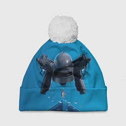Шапка с помпоном PUBG шлем, цвет: 3D-белый