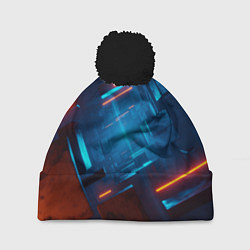 Шапка c помпоном Туннель из кубов