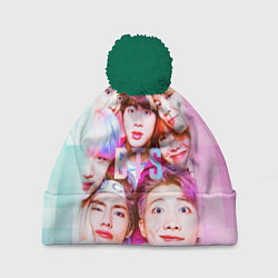 Шапка с помпоном BTS K-pop, цвет: 3D-зеленый