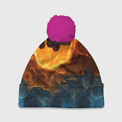 Шапка с помпоном Лава и вода, цвет: 3D-малиновый