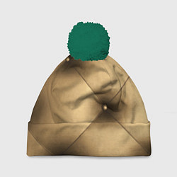 Шапка с помпоном Текстура обивки, цвет: 3D-зеленый