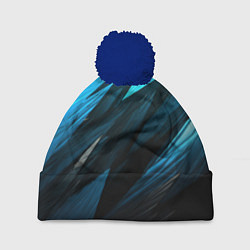 Шапка с помпоном Black blue style, цвет: 3D-тёмно-синий