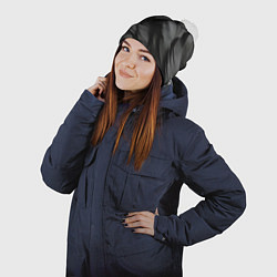 Шапка с помпоном Черные перья ворона, цвет: 3D-белый — фото 2