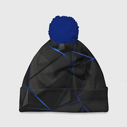 Шапка с помпоном Black blue style, цвет: 3D-тёмно-синий