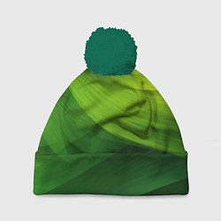 Шапка с помпоном Зеленая абстракция, цвет: 3D-зеленый