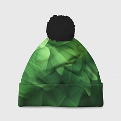 Шапка с помпоном Green lighting background, цвет: 3D-черный
