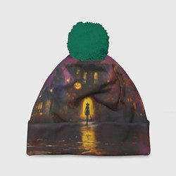 Шапка c помпоном Жуткий дом и ведьма с метлой