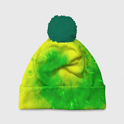 Шапка с помпоном Тай-дай Солнечный луч, цвет: 3D-зеленый
