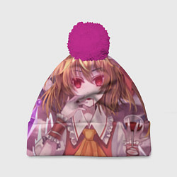 Шапка с помпоном Touhou Project Flandre Scarlet, цвет: 3D-малиновый