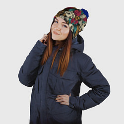 Шапка с помпоном A pattern for a hipster, цвет: 3D-тёмно-синий — фото 2