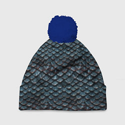Шапка с помпоном Dragon scale pattern, цвет: 3D-тёмно-синий