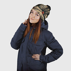 Шапка с помпоном Блеск снежинок новогодний стиль, цвет: 3D-черный — фото 2