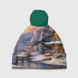 Шапка c помпоном Зима в городе