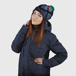 Шапка с помпоном Абстрактная красота, цвет: 3D-зеленый — фото 2