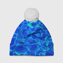 Шапка с помпоном Чистая вода океаны, цвет: 3D-белый