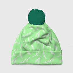 Шапка с помпоном Нежный новогодний узор, цвет: 3D-зеленый