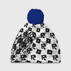 Шапка с помпоном Roblox pattern game black, цвет: 3D-тёмно-синий