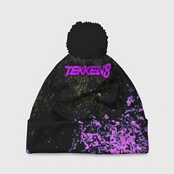 Шапка с помпоном Tekken 8 неоновые краски спорт, цвет: 3D-черный