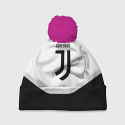 Шапка с помпоном Juventus black geometry sport, цвет: 3D-малиновый