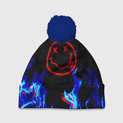Шапка с помпоном Nirvana flame, цвет: 3D-тёмно-синий