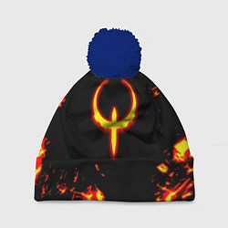 Шапка с помпоном Quake fire logo, цвет: 3D-тёмно-синий