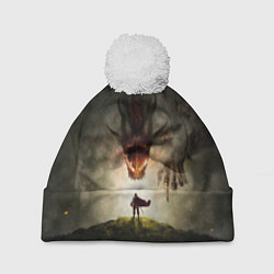 Шапка c помпоном Дракон и главный герой dragons dogma