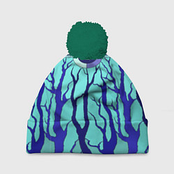 Шапка с помпоном Turquoise abstraction, цвет: 3D-зеленый