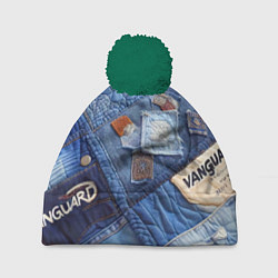 Шапка с помпоном Vanguard jeans patchwork - ai art, цвет: 3D-зеленый