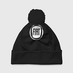 Шапка с помпоном FIAT logo white, цвет: 3D-черный