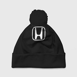 Шапка с помпоном Honda white logo, цвет: 3D-черный