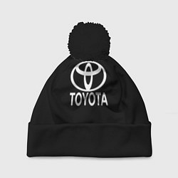 Шапка с помпоном Toyota white logo, цвет: 3D-черный