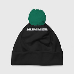 Шапка с помпоном Hummer logo, цвет: 3D-зеленый