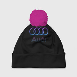 Шапка c помпоном Audi neon logo